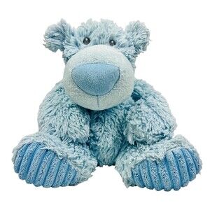 Aurora Baby Light Blue Polar Bear Plush Shaggy Floppy Ribbed Feet Stuffed Animal